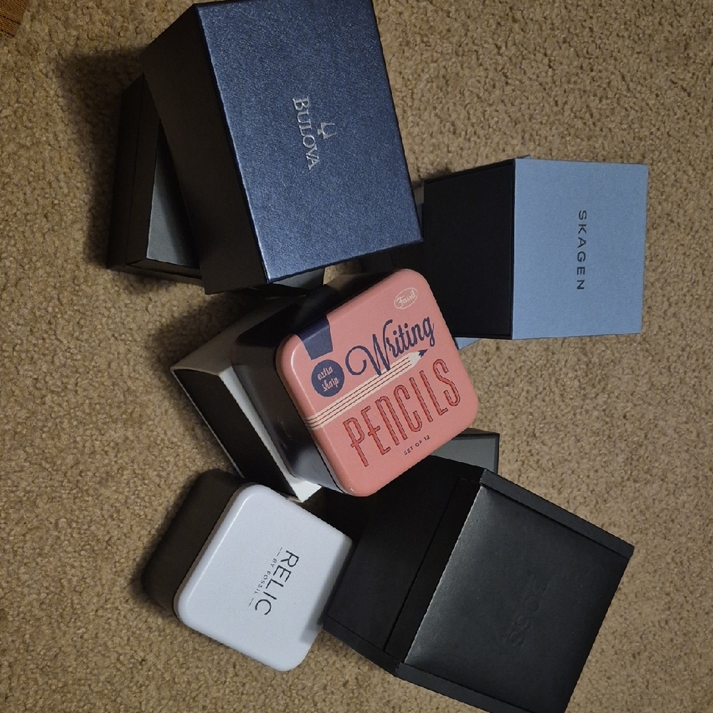10 Qty. Watch Boxes/ Metal Tins